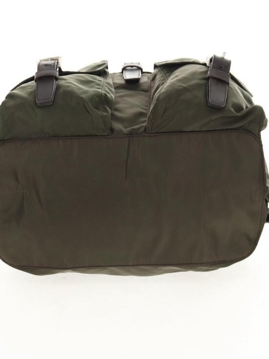 PRADA Backpack Nylon Khaki Silver Auth 157774 main image 2